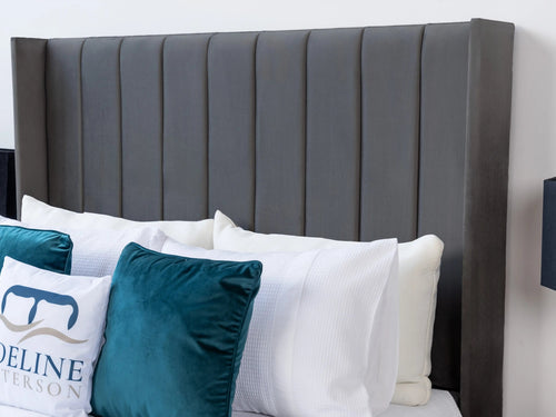 Croydon Vertical Channel Wingback Floor Standing Headboard