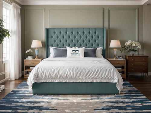 Curved Elisabeth Button-Tufted Wingback Divan Bed Set with Storage Drawers, Floor Standing Headboard & Footboard