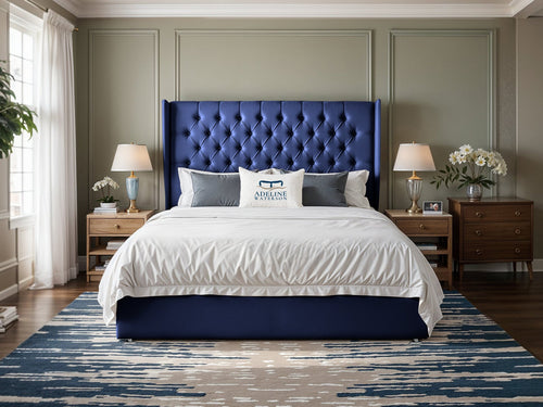Curved Elisabeth Button-Tufted Wingback Divan Bed Set with Storage Drawers, Floor Standing Headboard & Footboard