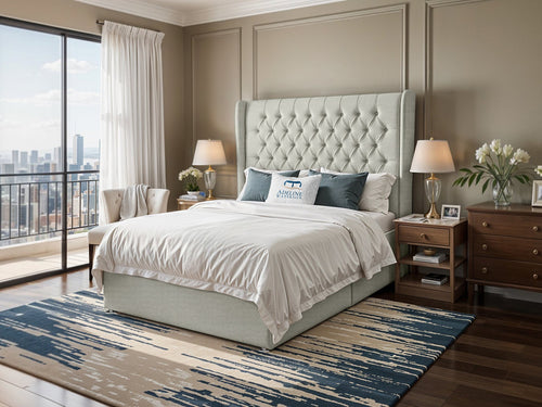 Curved Elisabeth Button-Tufted Wingback Divan Bed Set with Storage Drawers, Floor Standing Headboard & Footboard