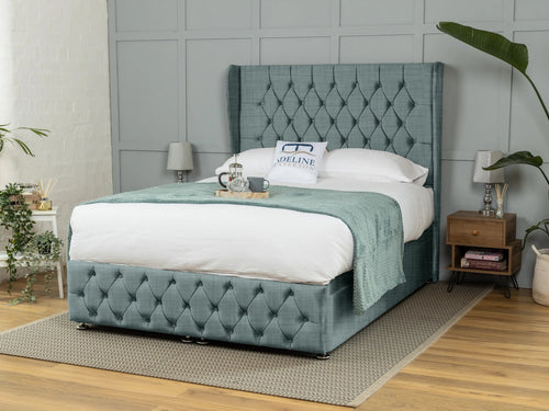 Darlington Button-Tufted Ottoman End Lift Storage Bed Set with Floor Standing Headboard & Footboard