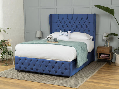 Darlington Button-Tufted Ottoman End Lift Storage Bed Set with Floor Standing Headboard & Footboard