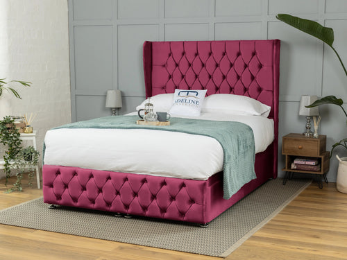 Darlington Button-Tufted Ottoman End Lift Storage Bed Set with Floor Standing Headboard & Footboard
