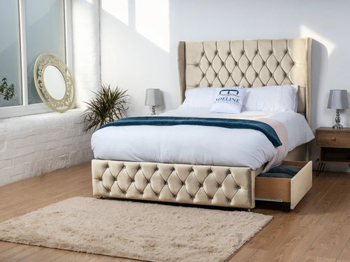 Dartmouth Vertical Channel Divan Bed Set with Storage Drawers, Floor Standing Headboard & Footboard