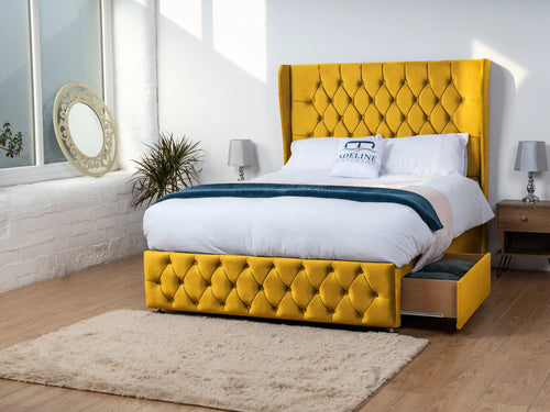 Dartmouth Vertical Channel Divan Bed Set with Storage Drawers, Floor Standing Headboard & Footboard