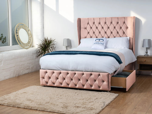 Dartmouth Vertical Channel Divan Bed Set with Storage Drawers, Floor Standing Headboard & Footboard