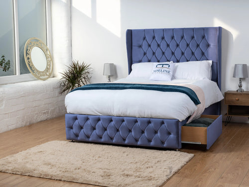 Dartmouth Vertical Channel Divan Bed Set with Storage Drawers, Floor Standing Headboard & Footboard