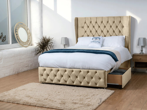 Dartmouth Vertical Channel Divan Bed Set with Storage Drawers, Floor Standing Headboard & Footboard