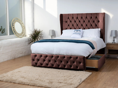 Dartmouth Vertical Channel Divan Bed Set with Storage Drawers, Floor Standing Headboard & Footboard