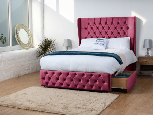 Dartmouth Vertical Channel Divan Bed Set with Storage Drawers, Floor Standing Headboard & Footboard
