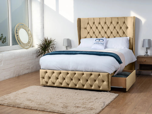 Dartmouth Vertical Channel Divan Bed Set with Storage Drawers, Floor Standing Headboard & Footboard