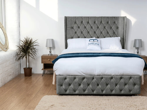 Dartmouth Vertical Channel Divan Bed Set with Storage Drawers, Floor Standing Headboard & Footboard