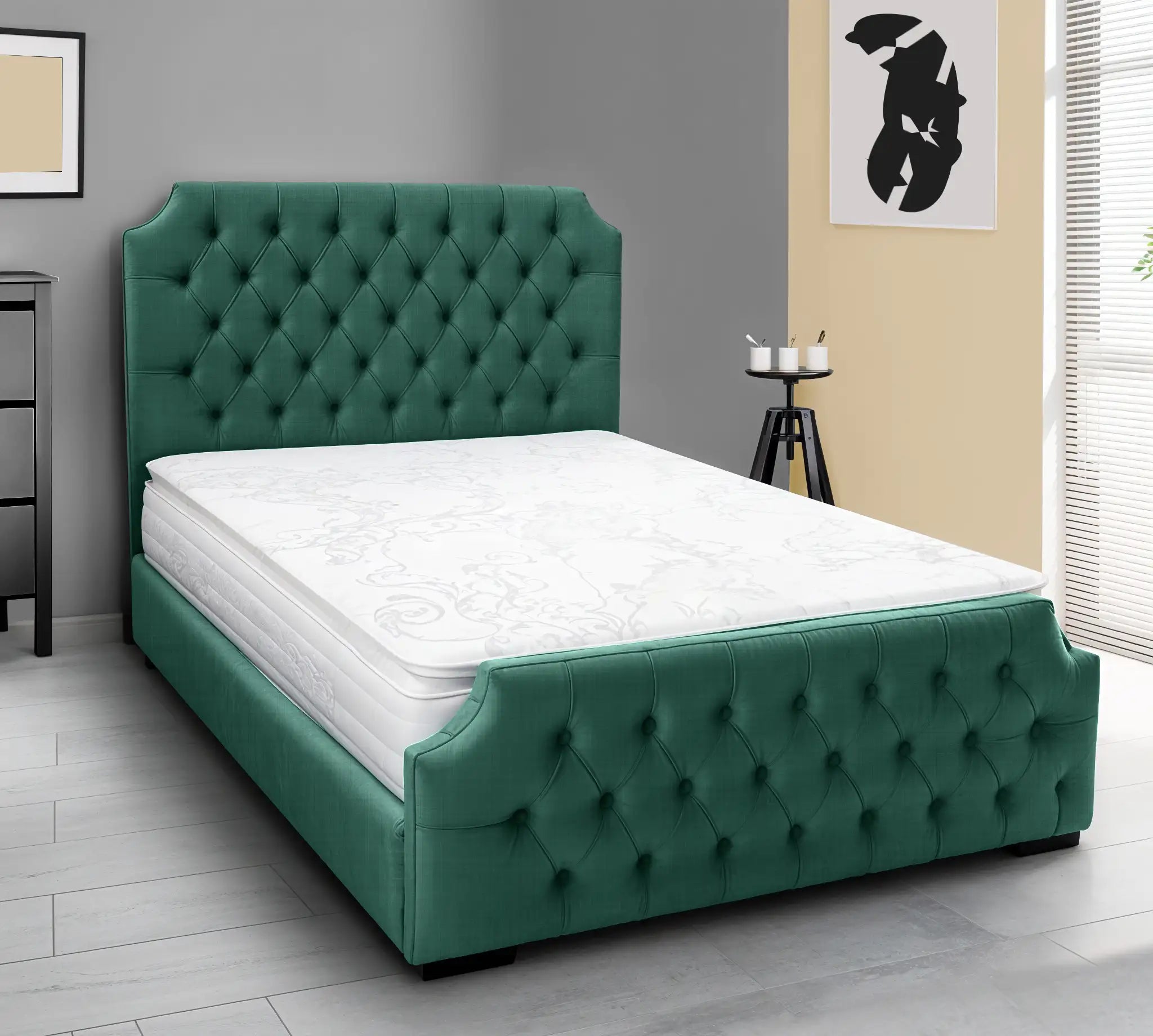 Elizabeth upholstered bed - Emerald Coniston - Adeline Waterson