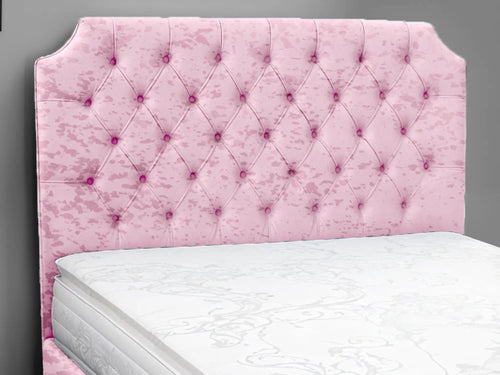 Elizabeth Button-Tufted Upholstered Sleigh Bed Set with Floor Standing Headboard, Footboard & Storage Upgrade Option