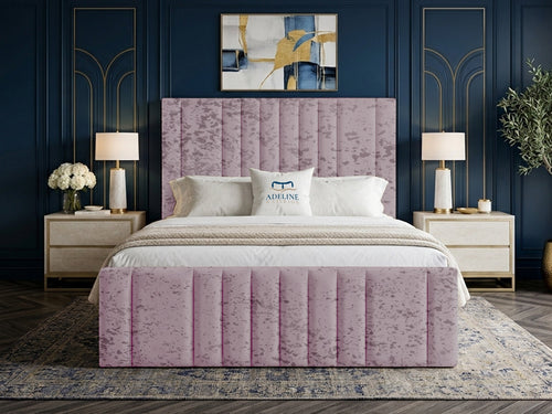Grandeur Statement Upholstered Bed Set with Floor Standing Headboard, Footboard & Storage Upgrade Option