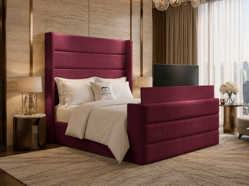 Horizon Wing Storage TV Bed Set with End Lift – 48" Floor Standing Headboard