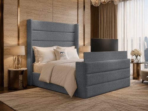 Horizon Wing Storage TV Bed Set with End Lift – 48" Floor Standing Headboard