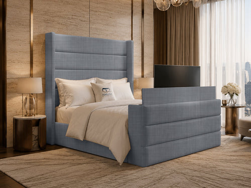 Horizon Wing Storage TV Bed Set with End Lift – 54" Floor Standing Headboard