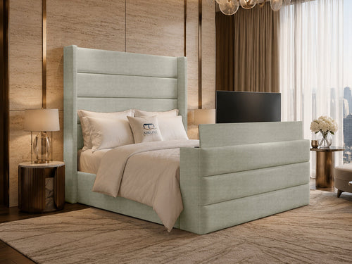 Horizon Wing Storage TV Bed Set with End Lift – 54" Floor Standing Headboard