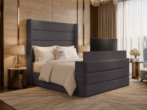 Horizon Wing Storage TV Bed Set with End Lift – 54" Floor Standing Headboard