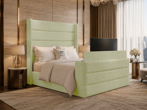 Horizon Wing Storage TV Bed Set with End Lift – 60" Floor Standing Headboard