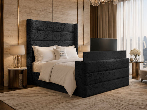 Horizon Wing Storage TV Bed Set with End Lift – 60" Floor Standing Headboard