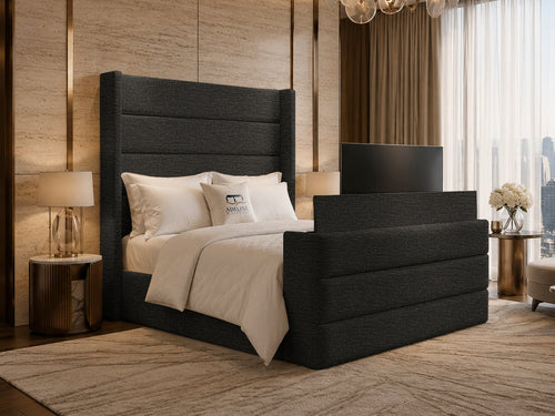 Horizon Wing Storage TV Bed Set with End Lift – 60" Floor Standing Headboard