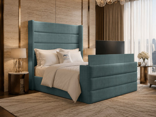 Horizon Wing Storage TV Bed Set with End Lift – 60" Floor Standing Headboard
