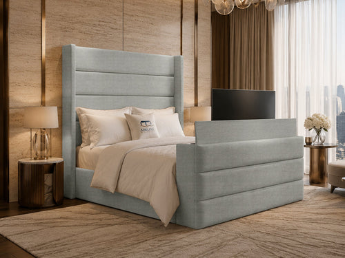 Horizon Wing Storage TV Bed Set with End Lift – 60" Floor Standing Headboard