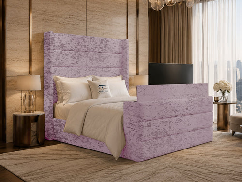 Horizon Wing Storage TV Bed Set with End Lift – 60" Floor Standing Headboard