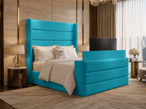 Horizon Wing Storage TV Bed Set with End Lift – 60" Floor Standing Headboard