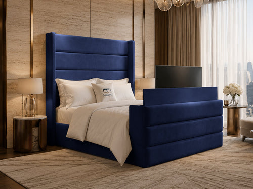 Horizon Wing Storage TV Bed Set with End Lift – 60" Floor Standing Headboard