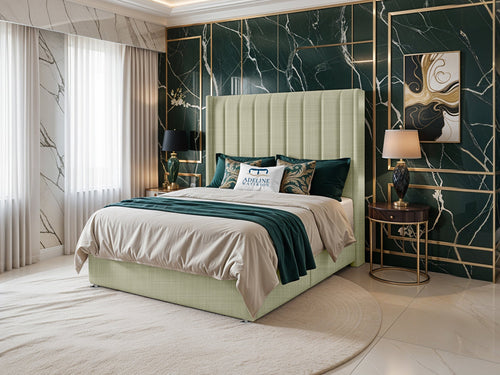 Luxberg Vertical Channel Divan Bed Set with Storage Drawers, Floor Standing Headboard & Footboard