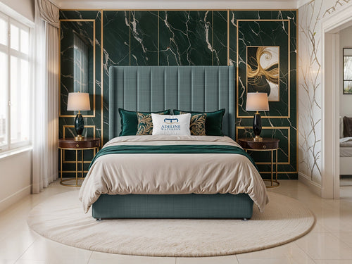 Luxberg Vertical Channel Divan Bed Set with Storage Drawers, Floor Standing Headboard & Footboard