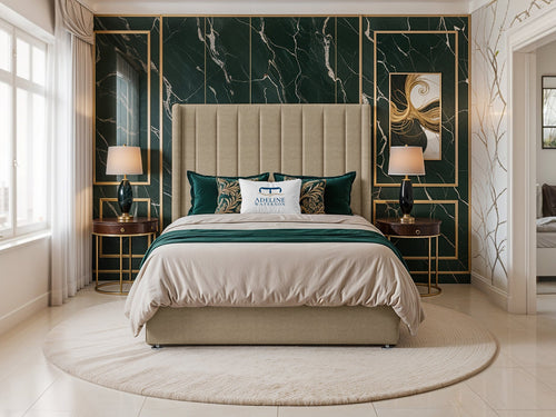 Luxberg Vertical Channel Divan Bed Set with Storage Drawers, Floor Standing Headboard & Footboard