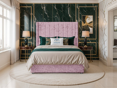 Luxberg Vertical Channel Divan Bed Set with Storage Drawers, Floor Standing Headboard & Footboard
