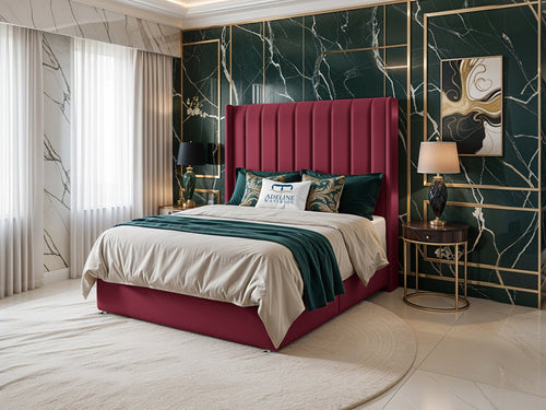 Luxberg Vertical Channel Divan Bed Set with Storage Drawers, Floor Standing Headboard & Footboard
