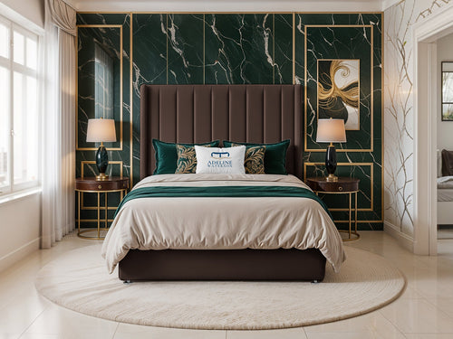 Luxberg Vertical Channel Divan Bed Set with Storage Drawers, Floor Standing Headboard & Footboard