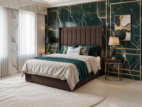 Luxberg Vertical Channel Divan Bed Set with Storage Drawers, Floor Standing Headboard & Footboard
