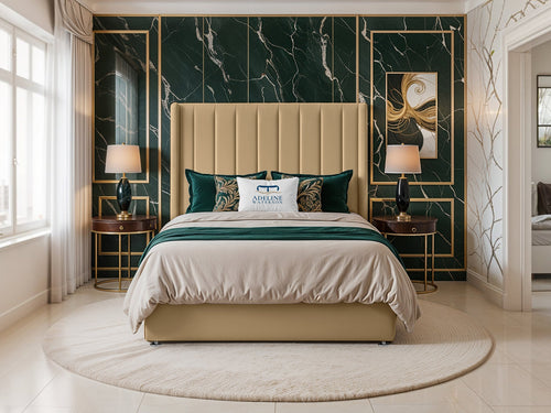 Luxberg Vertical Channel Divan Bed Set with Storage Drawers, Floor Standing Headboard & Footboard