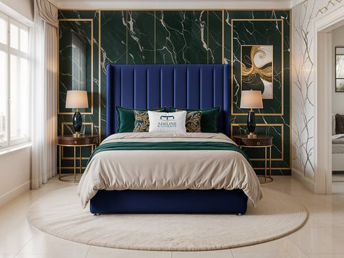 Luxberg Vertical Channel Divan Bed Set with Storage Drawers, Floor Standing Headboard & Footboard