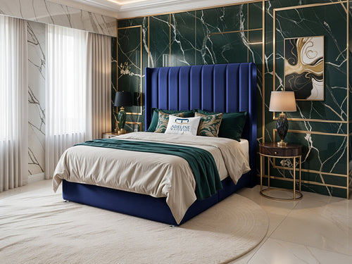 Luxberg Vertical Channel Divan Bed Set with Storage Drawers, Floor Standing Headboard & Footboard