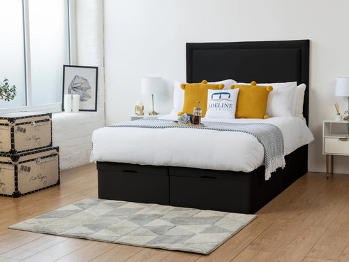 Milford Panel Ottoman End Lift Storage Bed Set with Floor Standing Headboard & Footboard