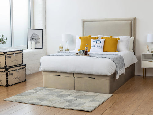 Milford Panel Ottoman End Lift Storage Bed Set with Floor Standing Headboard & Footboard