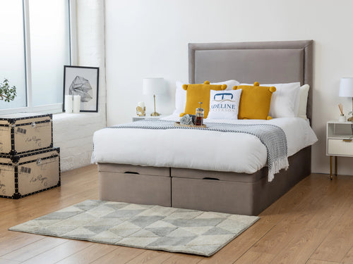 Milford Panel Ottoman End Lift Storage Bed Set with Floor Standing Headboard & Footboard