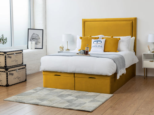 Milford Panel Ottoman End Lift Storage Bed Set with Floor Standing Headboard & Footboard