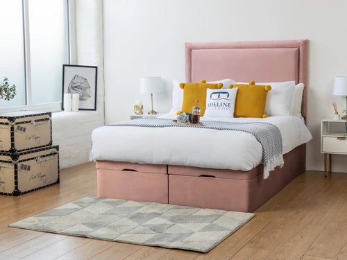 Milford Panel Ottoman End Lift Storage Bed Set with Floor Standing Headboard & Footboard