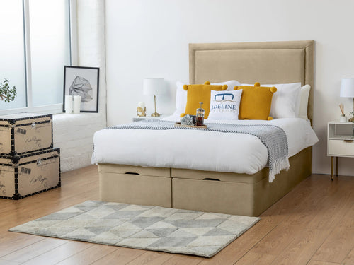 Milford Panel Ottoman End Lift Storage Bed Set with Floor Standing Headboard & Footboard