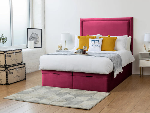 Milford Panel Ottoman End Lift Storage Bed Set with Floor Standing Headboard & Footboard