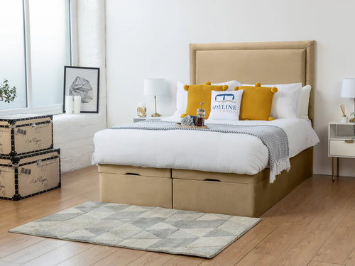 Milford Panel Ottoman End Lift Storage Bed Set with Floor Standing Headboard & Footboard